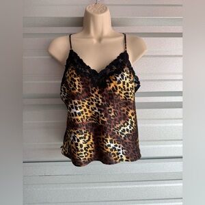 Women’s Y2K Victoria's Secret Sexy Black & Cheetah Print Slip Tank Size Medium